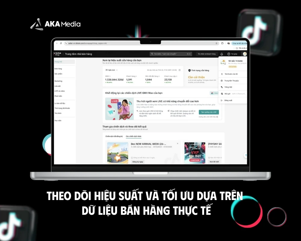 Theo dõi hiệu suất và tối ưu dựa trên dữ liệu bán hàng thực tế