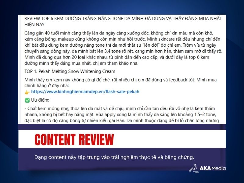 Content review tạo cảm giác chân thật, tin tưởng với khách hàng hơn